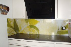 Glasfliesenspiegel : Küchenrückwand mit Fotomotiv